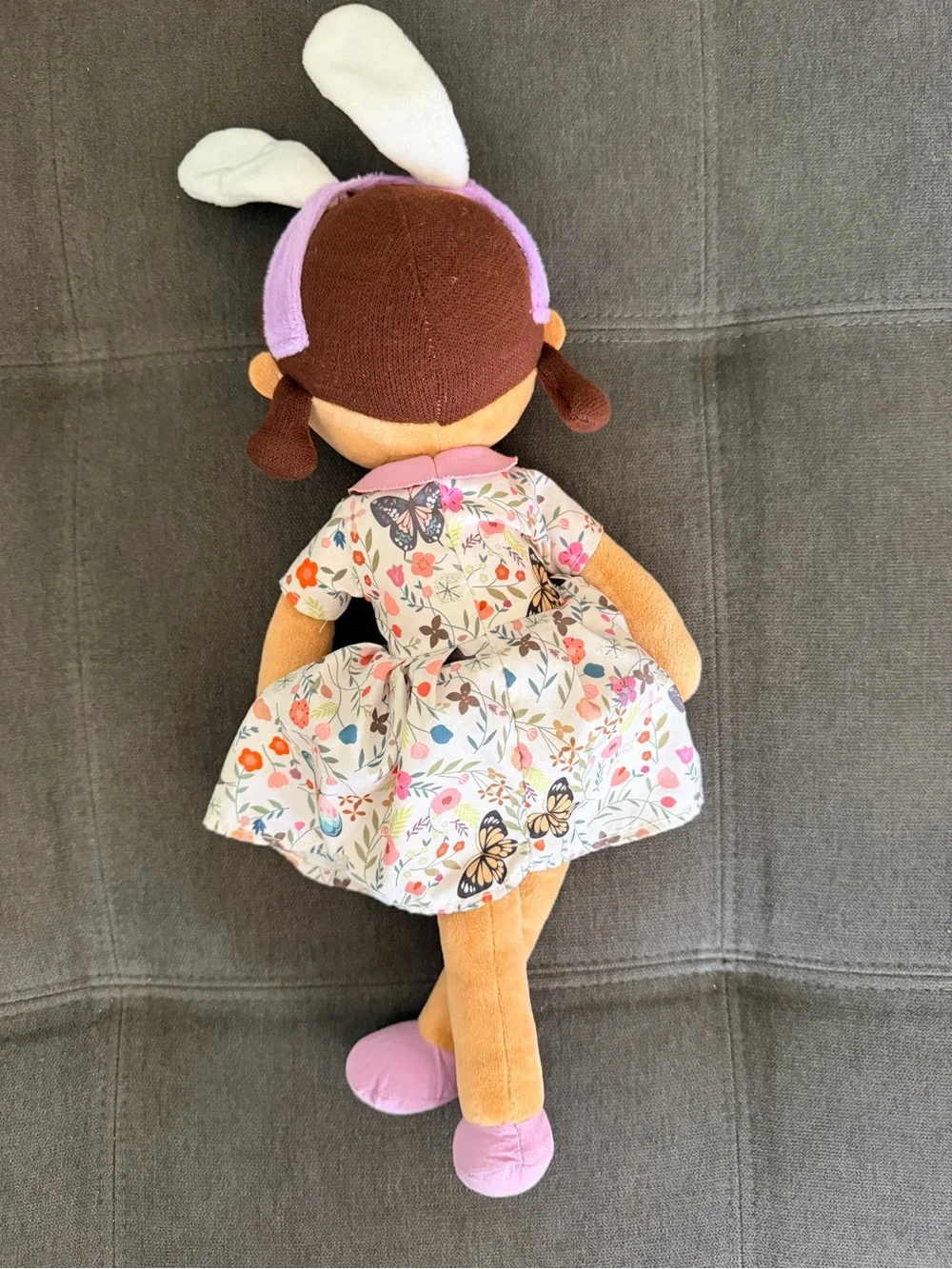 Floral Bunny-Ear Plush Doll - Pink Accents